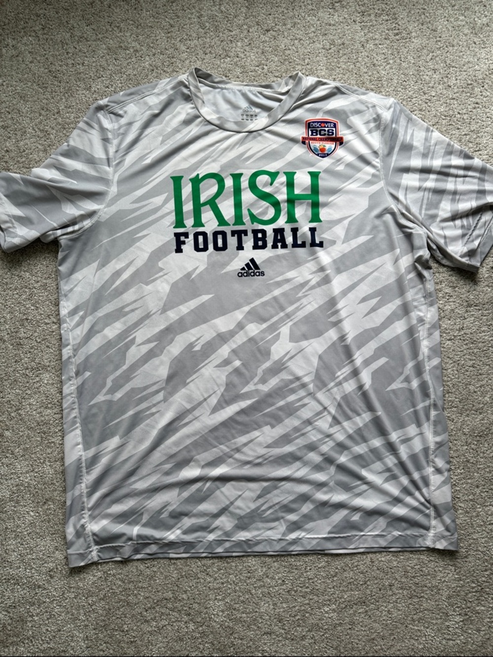 Adidas Notre Dame Irish Football Gray Performance Tee